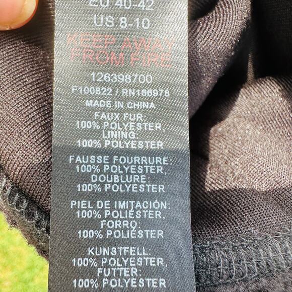 Topshop Sherpa Black Womens Hoodie  8-10 - Picture 4 of 4